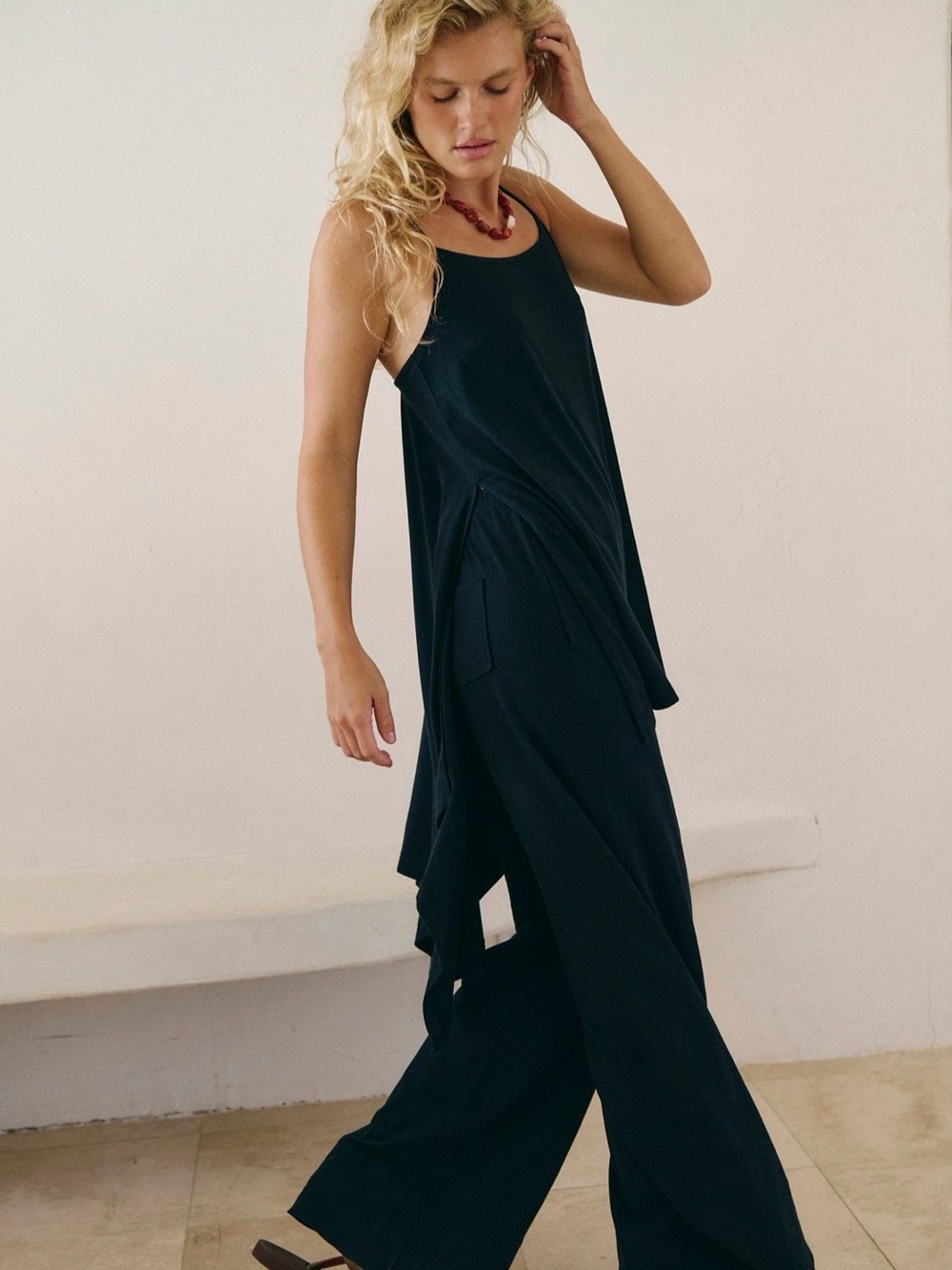 Free People Black Flowing Jumpsuit
